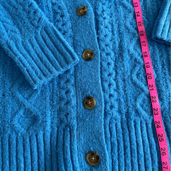 J. Crew Bright Blue Wool Long Cardigan - Picture 3 of 7